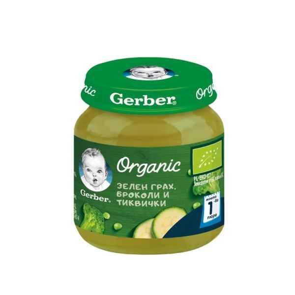 Бебешко пюре Gerber, Зелен грах броколи и тиквички 6м 125 гр.-XcgW8.jpeg