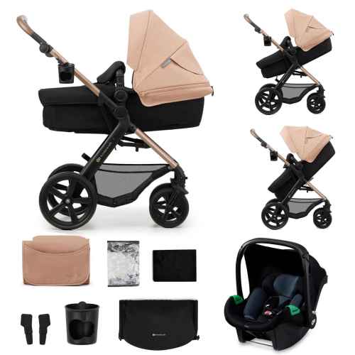 Комбинирана бебешка количка 3в1 Kinderkraft MOOV 2, Sand Beige