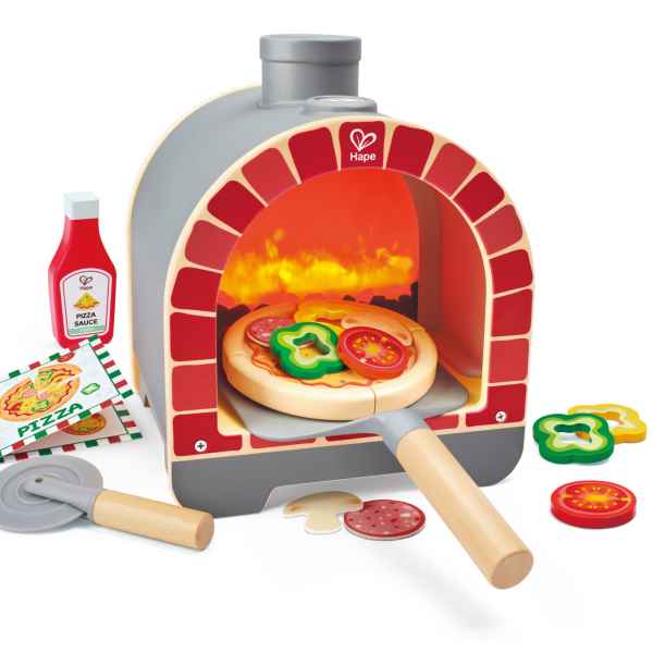 Интерактивен дървен комплект Hape, Пещ за пица с аксесоари, 23 части-Y00on.jpeg