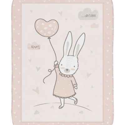 Супер меко бебешко одеяло Kikka Boo Rabbits in Love, 110/140 см