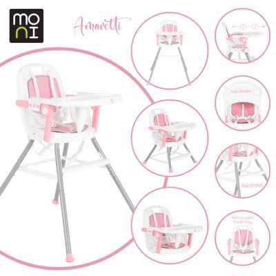 Столче за хранене 3в1 Moni Amaretti, розово
