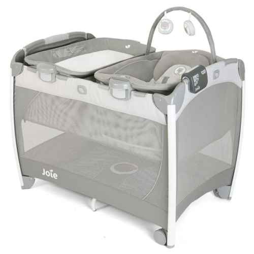 Бебешка кошара Joie excursion™ change & bounce, с шезлонг с вибрация и музика и подложка за повиване, Portrail