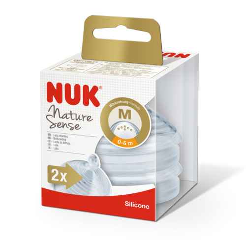 Биберони за хранене NUK NATURE SENSE 0-6м, М, 2бр.