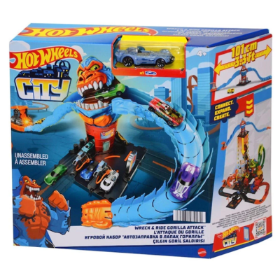 Комплект Hot Wheels Вражеска атака на чудовища, Wreck & Ride Gorilla Attack