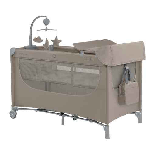 Бебешка кошара на две нива Kikka Boo Nighty Night, Beige 2026