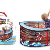 Детска палатка за игра LittleLife, Пиратски кораб с баскетболен кош-Zadsf.jpg