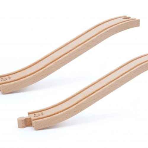 Дървен комплект Hape, S - образна железопътна релса, 2 броя