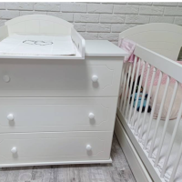 Дървен плот за повиване Baby Gucio, бял-a70VA.png