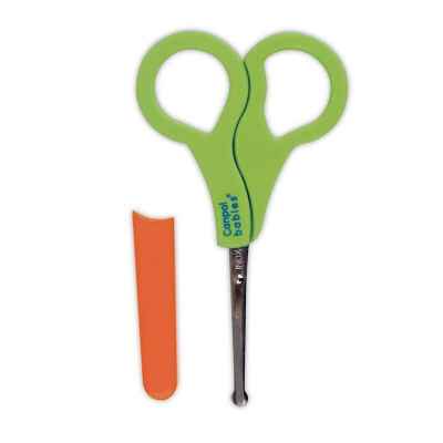 Ножичка Canpol с предпазител, зелено с оранжево
