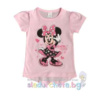 Детска тениска Светли, Мини Маус розова