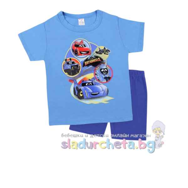 Детска пижама Светли, Бат-коли в син/ индиго-aTqIG.jpeg