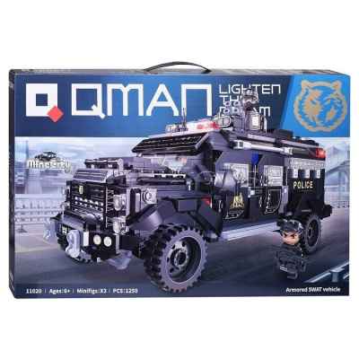 Конструктор Qman, Mine City, Брониран камион SWAT, 1250 части