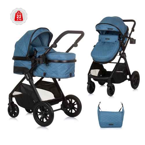 Комбинирана бебешка количка Chipolino Хармъни, синя