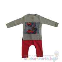 Комплект от 2 части Candy baby - блуза и панталон, сив/червен-b2xUS.jpeg