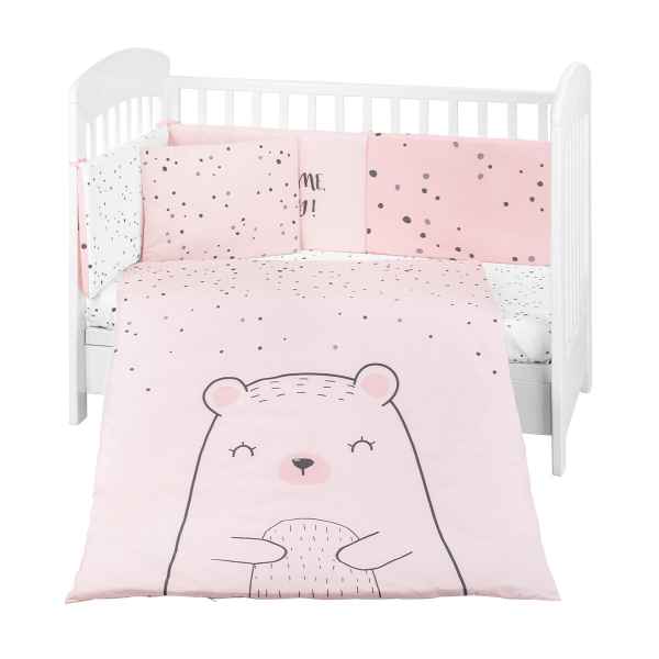 Бебешки спален комплект Kikka Boo 6 части, Bear with me Pink-b3NPe.jpg