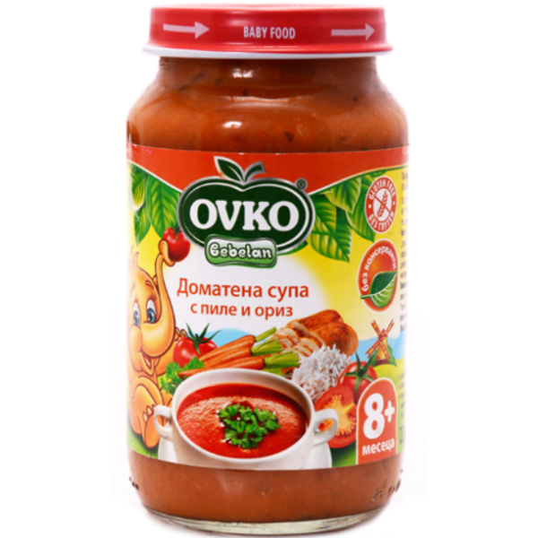 Бебешко пюре Bebelan, Доматена супа с пиле и ориз 8м 220 гр.-b6Xk2.png