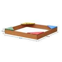 Детски дървен пясъчник Ginger Home, с 4 седалки, 90x90 см-bCyzo.jpeg