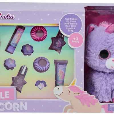 Козметичен комплект с плюшена играчка Martinelia, Little Unicorn, 11 части