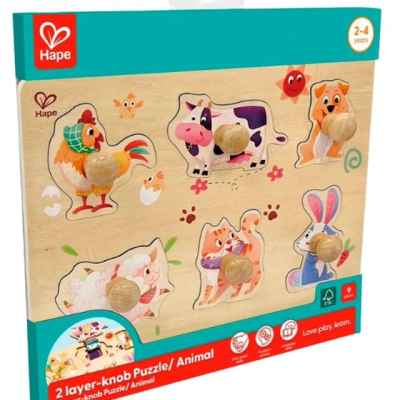 Дървен пъзел Hape, Животни от фермата