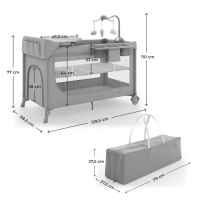 Бебешка сгъваема кошара KinderKraft LEODY UP, с аксесоари, Grey-bNnGm.jpeg