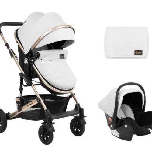 Комбинирана количка Kikka Boo 3в1 с трансфoрмираща седалка Amaia Light Grey