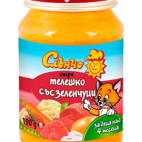 Бебешко пюре Слънчо, Телешко със зеленчуци 4м 190 гр.-bdc6S.png