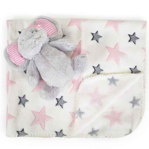 Бебешко одеяло Cangaroo с играчка Elephant pink 90/75 cm-bgKAL.jpg