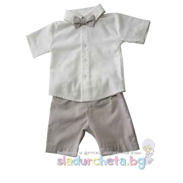 Комплект от 3 части Baby Dji - риза, къс панталон и папионка-cDGfT.jpeg