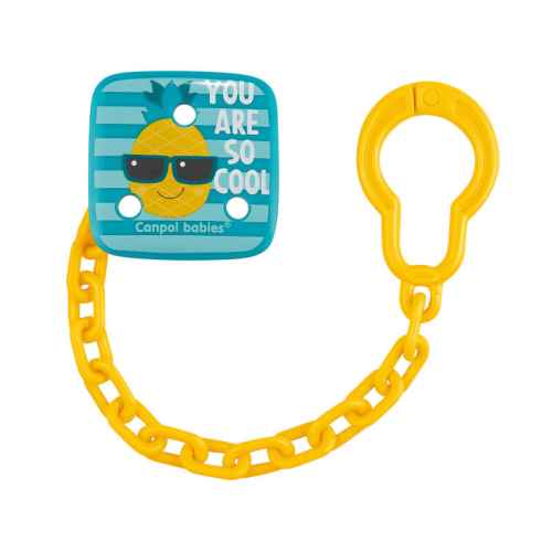 Клипс за залъгалка със синджир Canpol SO COOL, ананас