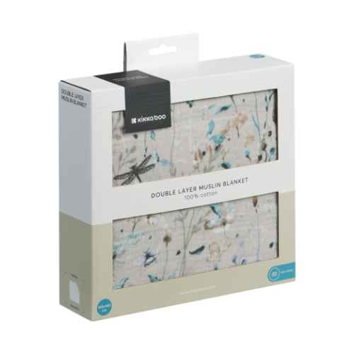 Одеяло от муселин двупластово Kikka Boo, 100х100 см Dreamy Fields Grey