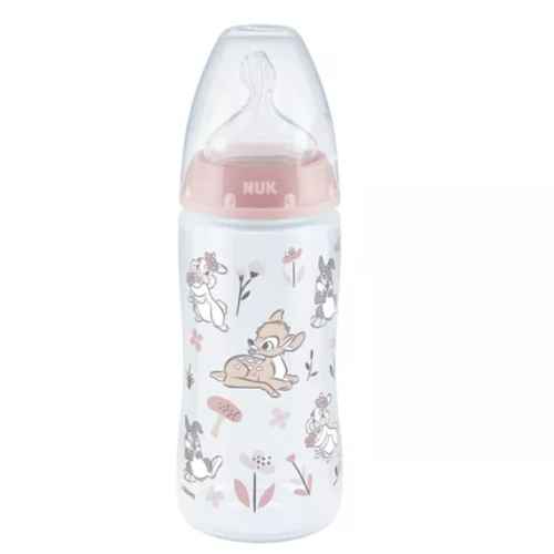 Шише NUK First Choice, силиконов биберон, 6-18м , 300мл, BAMBI