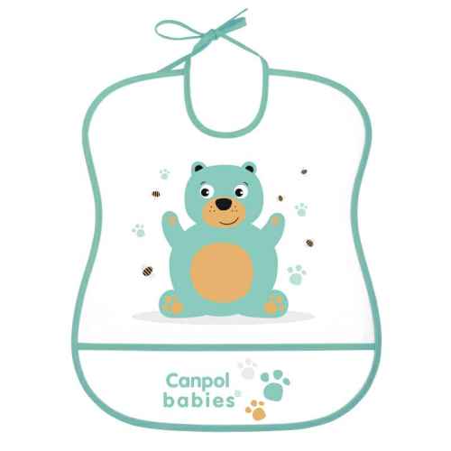 Мек пластмасов лигавник с подложка Canpol-babies, Happy Animals 6м+ мече