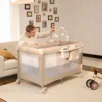 Бебешка сгъваема кошара KinderKraft LEODY UP, с аксесоари, Grey-dJCJX.jpeg