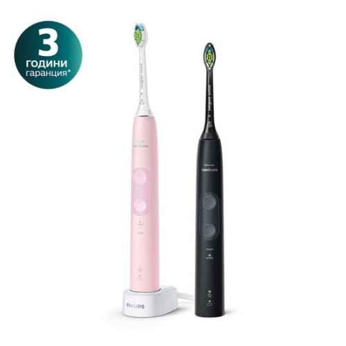 Комплект звукочестотни четки за зъби Protective Clean 4500 Philips Sonicare, черна и розова