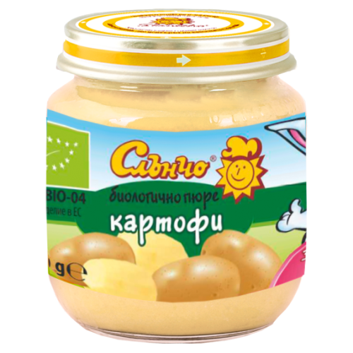 Бебешко пюре Слънчо, био пюре от картофи 4м 130 гр.