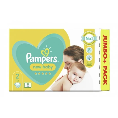 Памперси Pampers New Baby 2, 4-8 кг 76 бр.