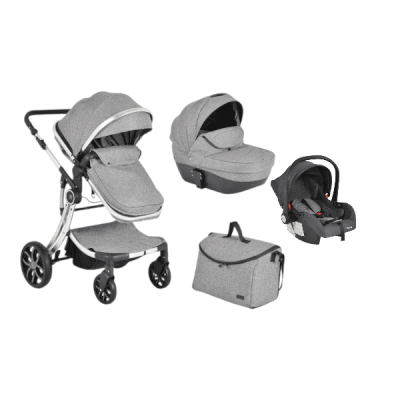 Комбинирана бебешка количка 3в1 Moni Polly, сива