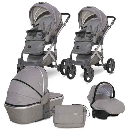 Комбинирана бебешка количка 3в1 Lorelli Rimini Premium, Grey
