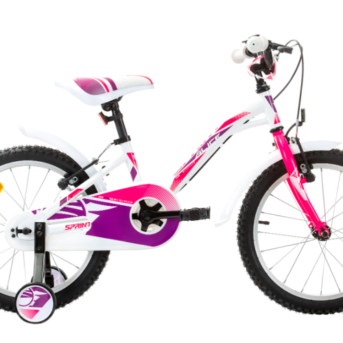 Детски велосипед Sprint Alice 18, бяло с розово и лила