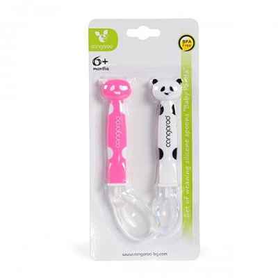 Силиконови лъжици Cangaroo Baby Panda, розови