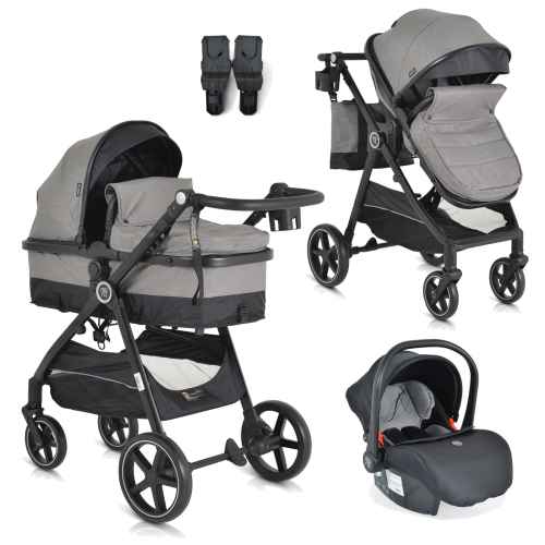 Комбинирана бебешка количка 3в1 Moni Tokyo, сив