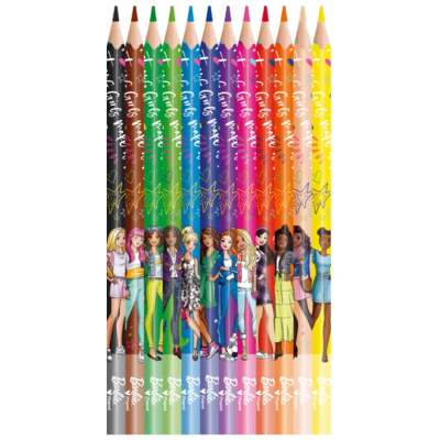 Цветни моливи Maped Барби, 12 цвята