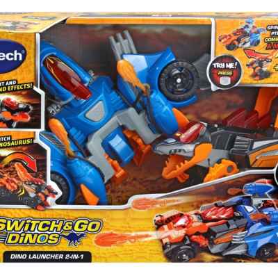 Интерактивна играчка Vtech, Switch & Go, Ракетна установка Дино 2 в 1