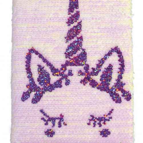 Тетрадка Totum, Еднорог, С пайети, A5, 80 листа