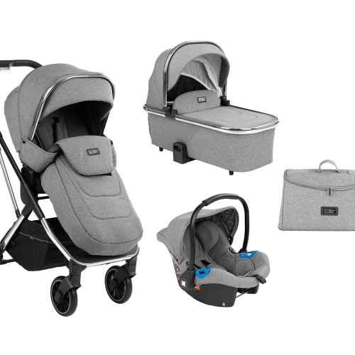 Комбинирана количка Kikka Boo 3в1 Angele, Chrome Grey