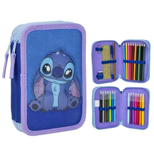 Несесер с два ципа и ученически пособия Cerda, Stitch