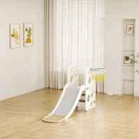 Детска пластмасова пързалка с баскетболен кош Feelkids, кафява-f2ip1.jpeg