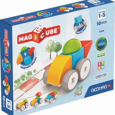 Магнитен конструктор Geomag, Magicube, Колички, 10 части