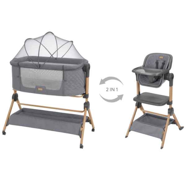 Бебешка мини кошара + Столче за хранене 2в1 Kikka Boo Sleat Me, Grey-fbIAI.jpeg