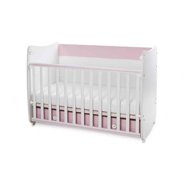 Бебешко легло Lorelli DREAM 60/120, бяло/ochrid pink-ffQTD.jpeg